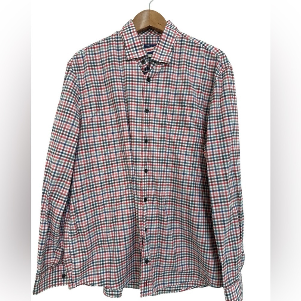 johnnie-O Red & white  Plaid Button Down Shirt